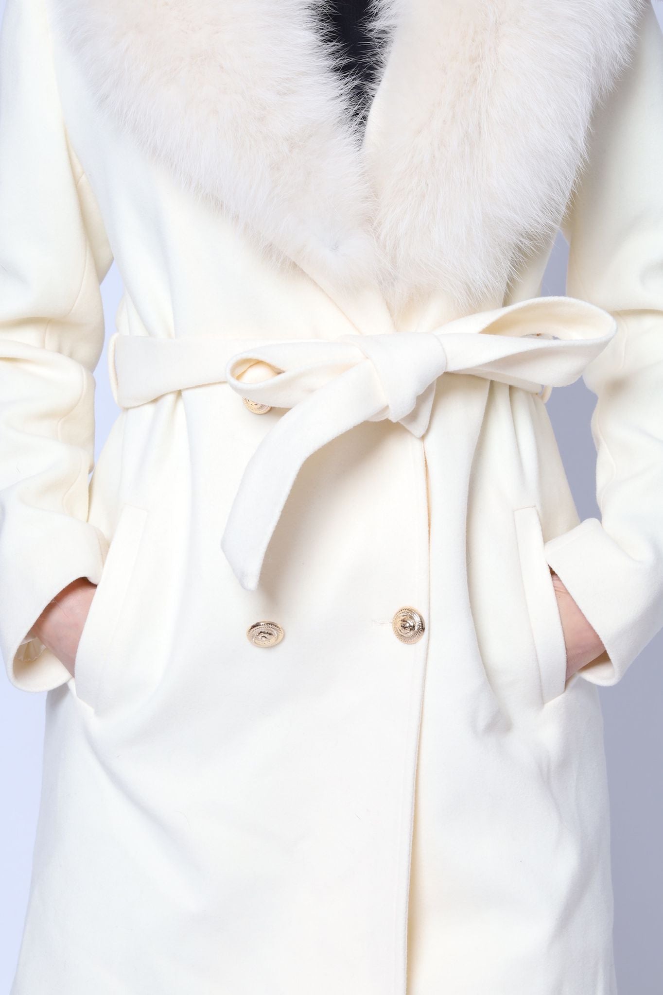 Kashmir Coat With Fox Collar