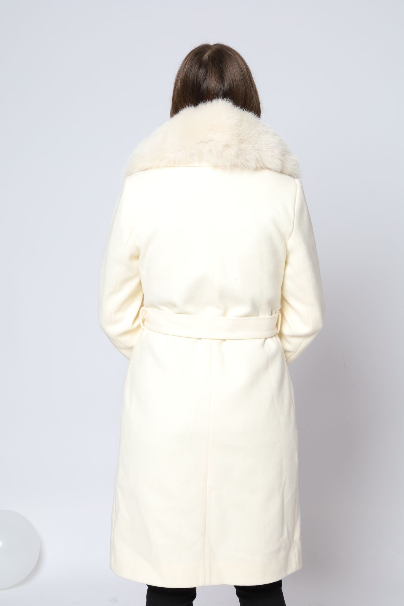 Kashmir Coat With Fox Collar