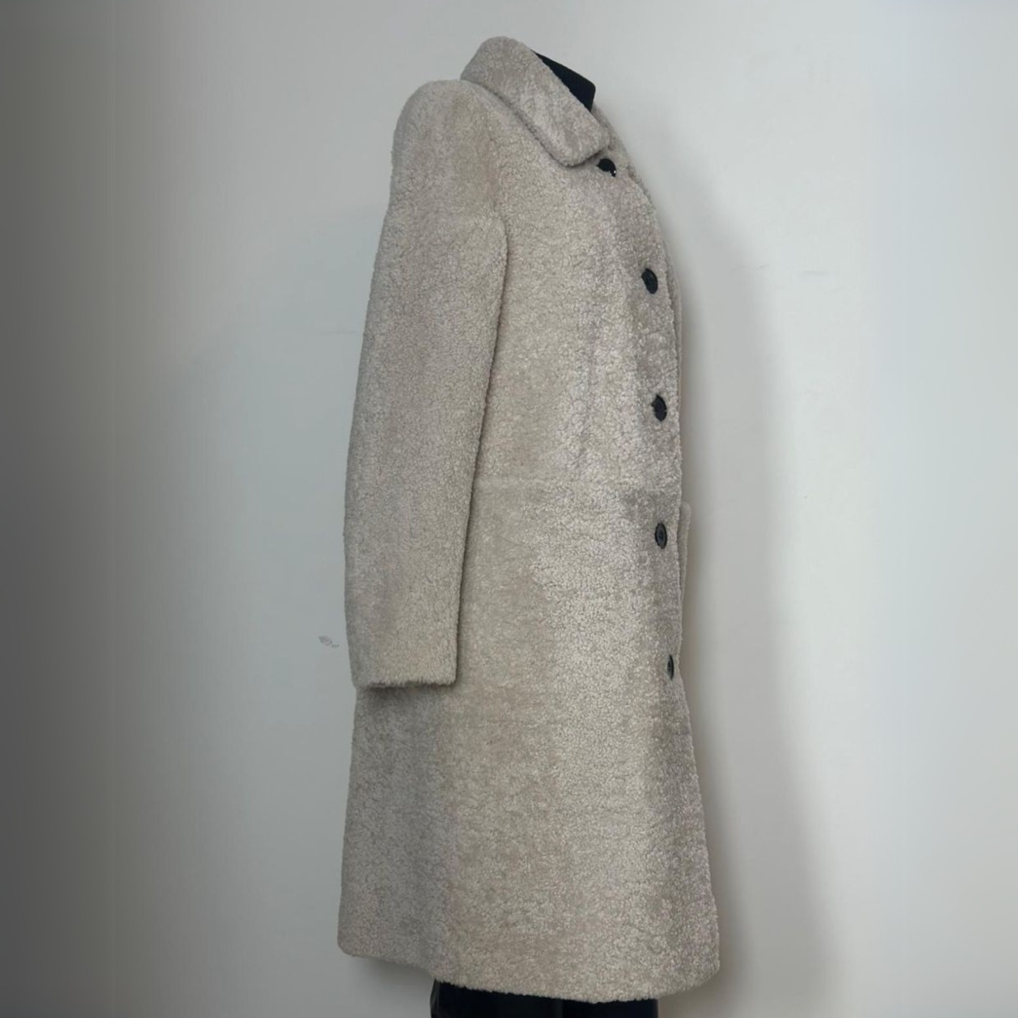 Astrakhan Fur Coat - Cream