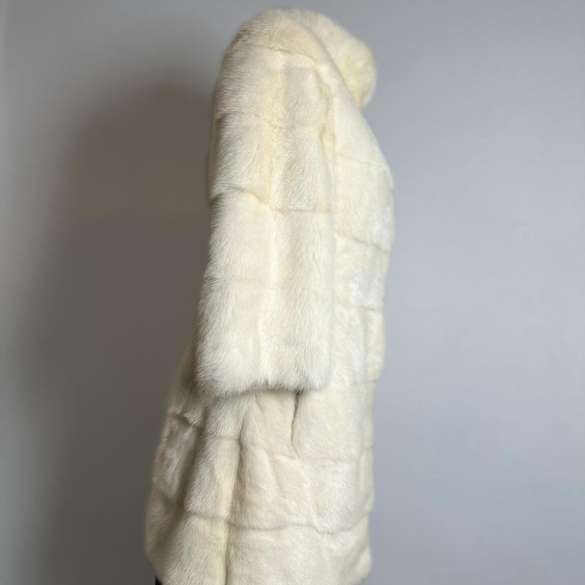 Long Mink Fur Coat - Cream