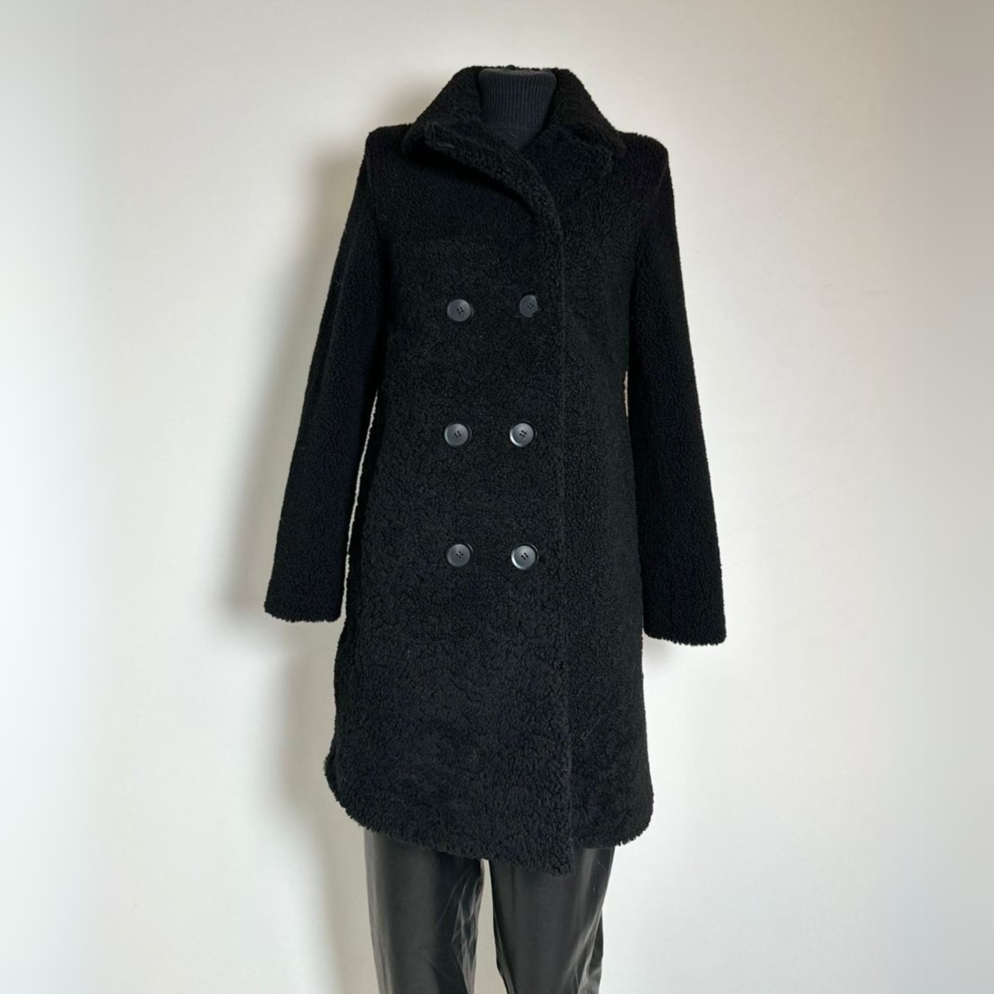 Light Astrakhan Fur Coat - Black