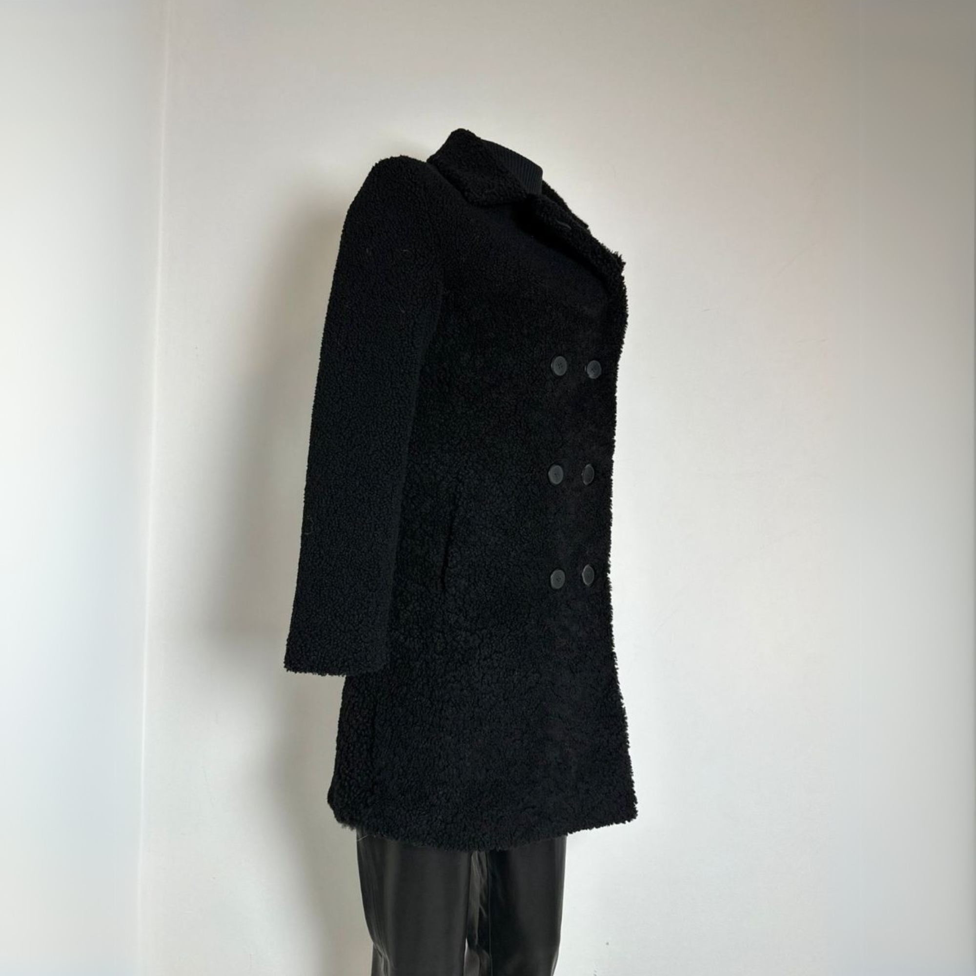 Light Astrakhan Fur Coat - Black