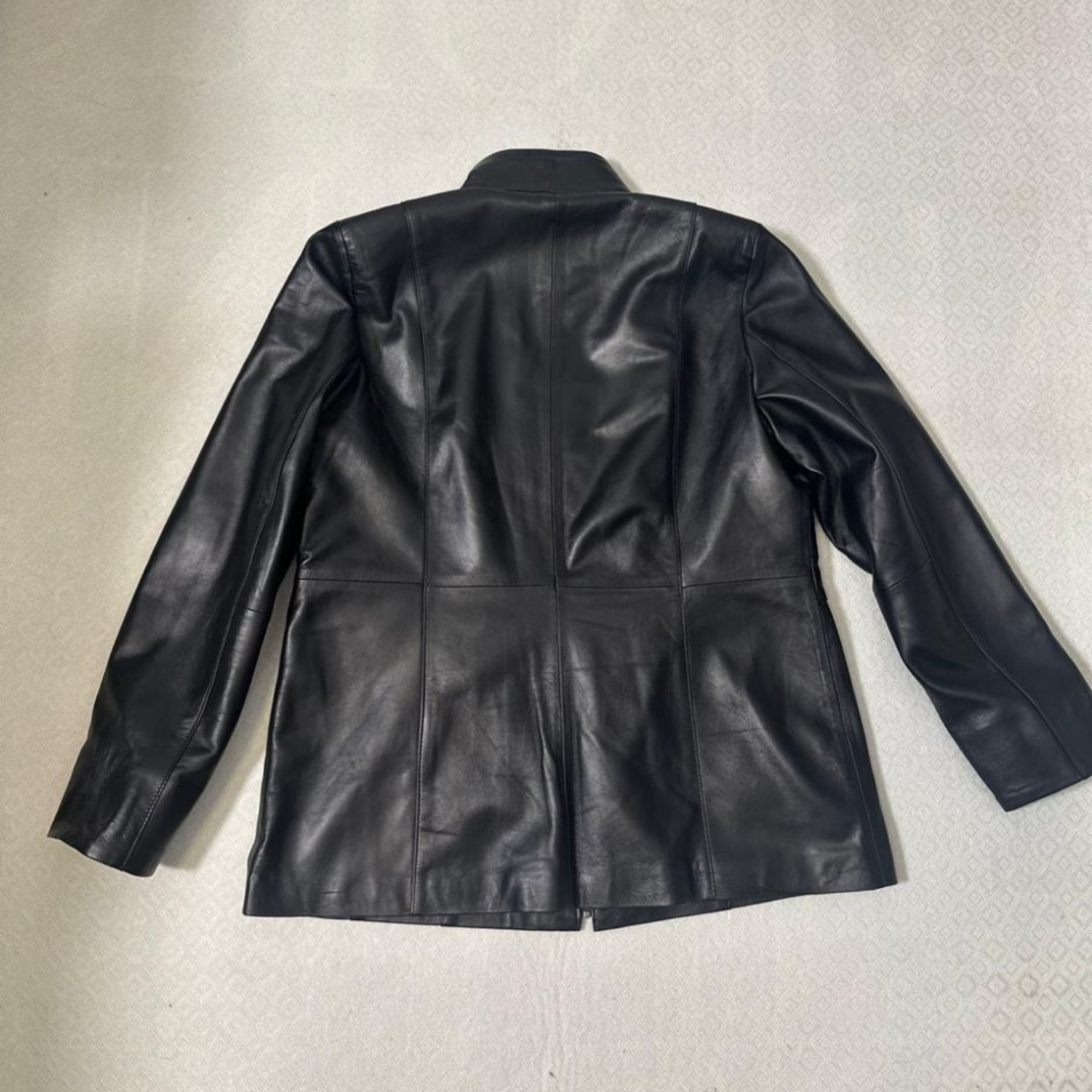 Lamb Leather Jacket For Plus Size - Black