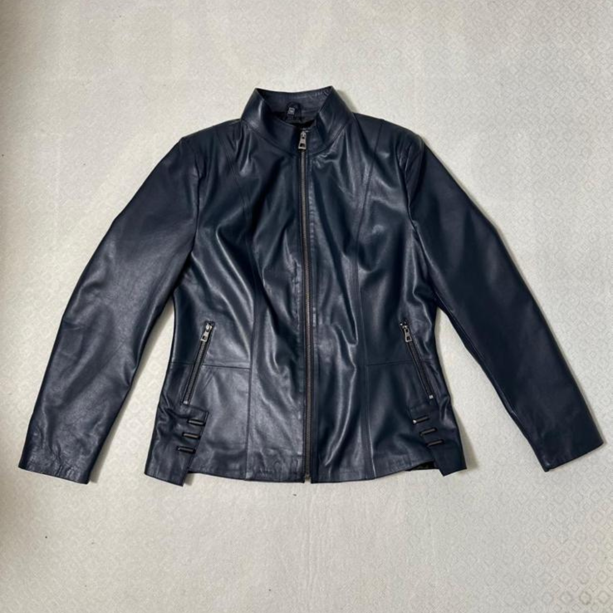 Lamb Leather Jacket - Petrol Blue