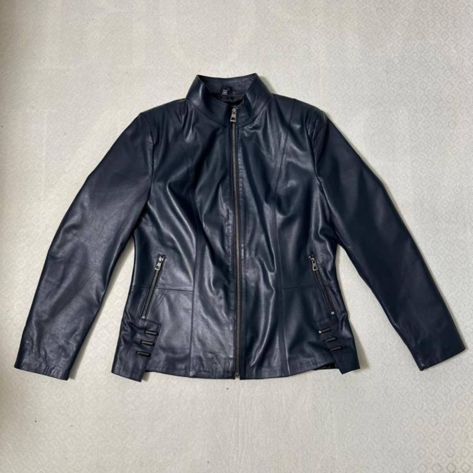 Lamb Leather Jacket - Petrol Blue