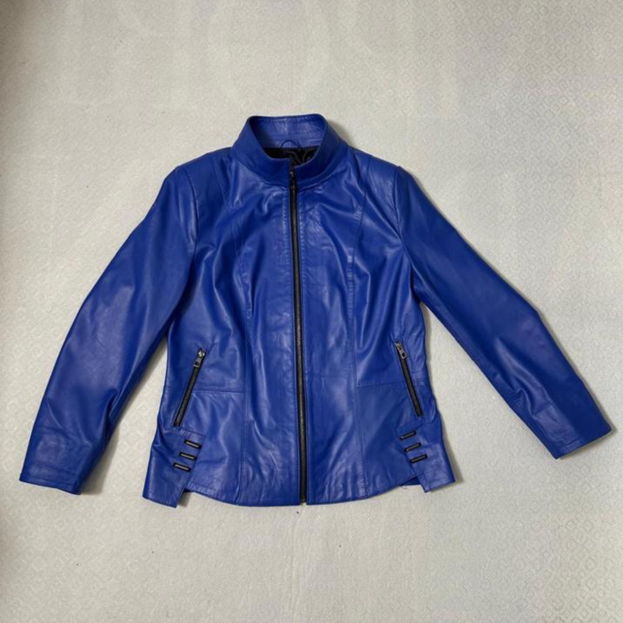 Lamb Leather Jacket - Royal Blue