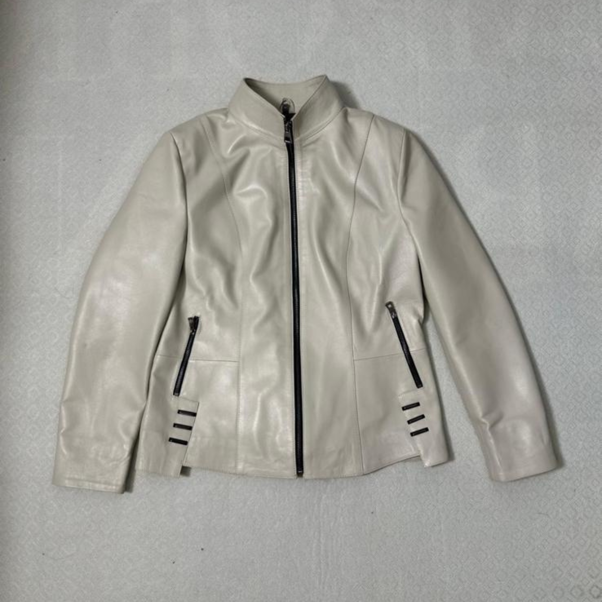 Lamb Leather Jacket - Cream