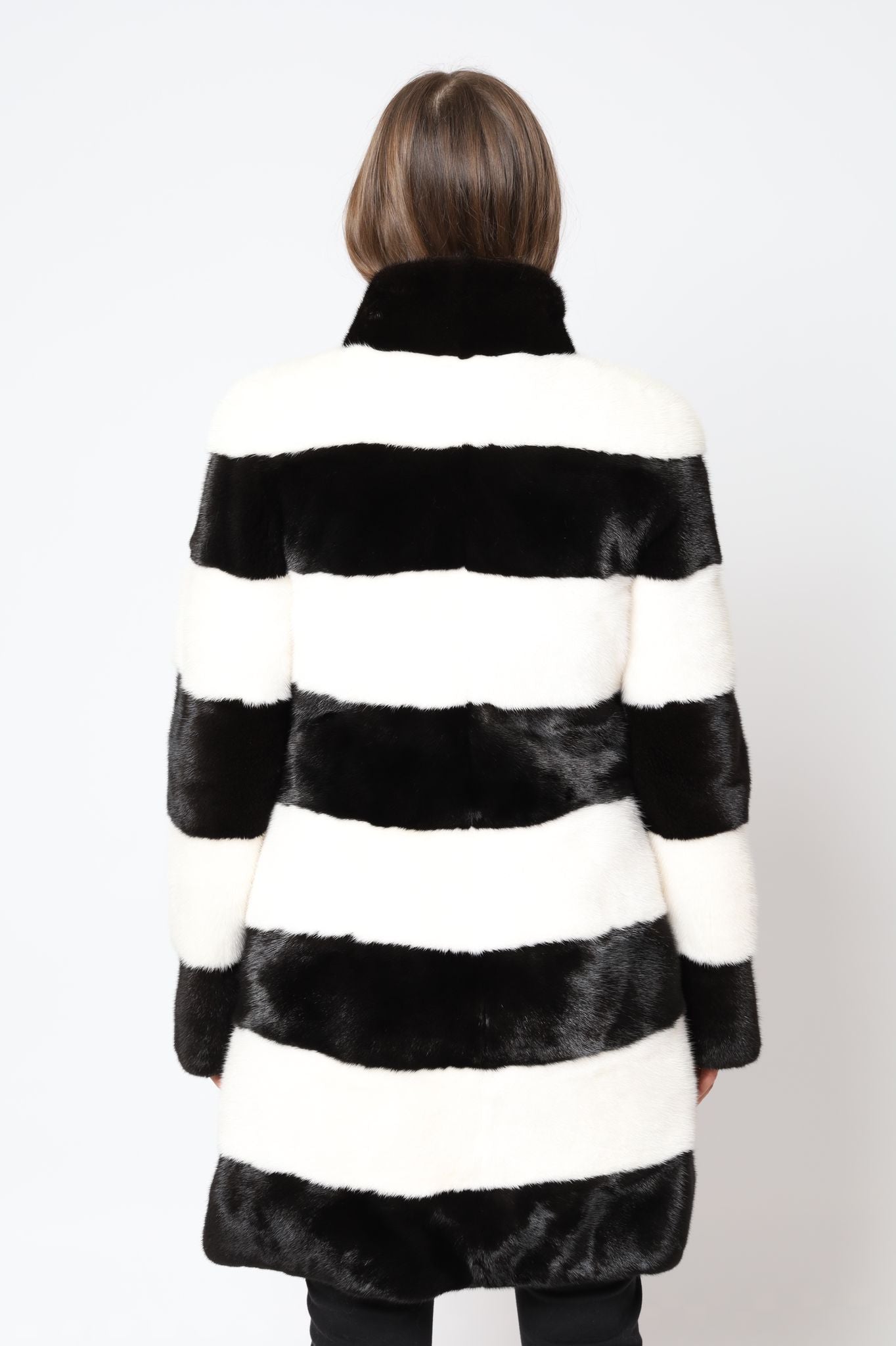 Long Mink Coat Black And White