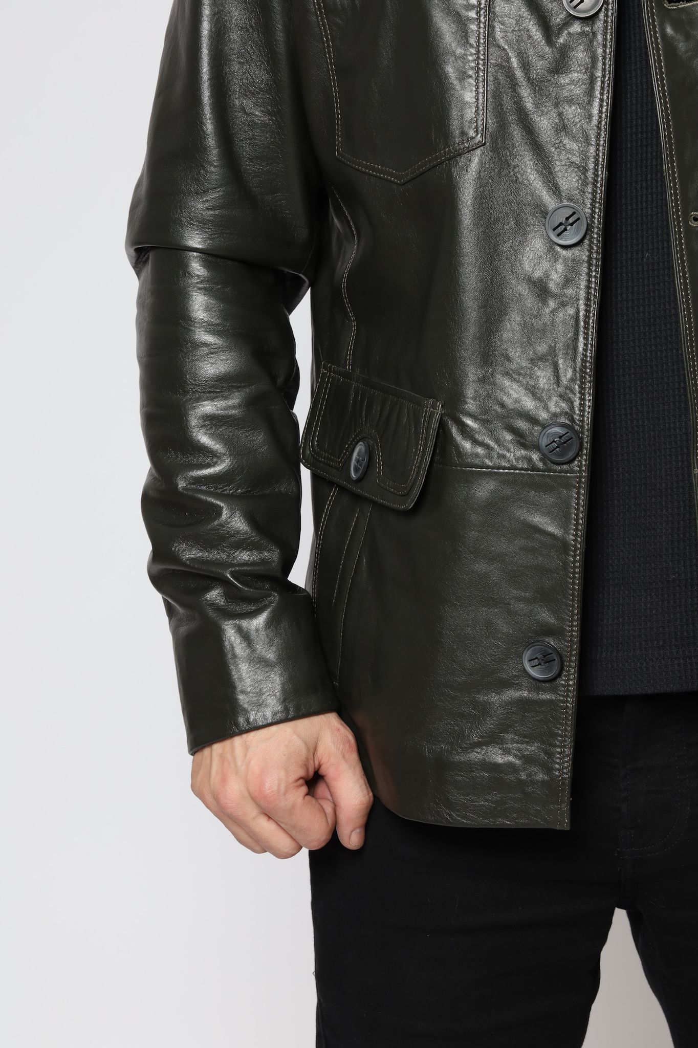 Leather Pocketed Jacket