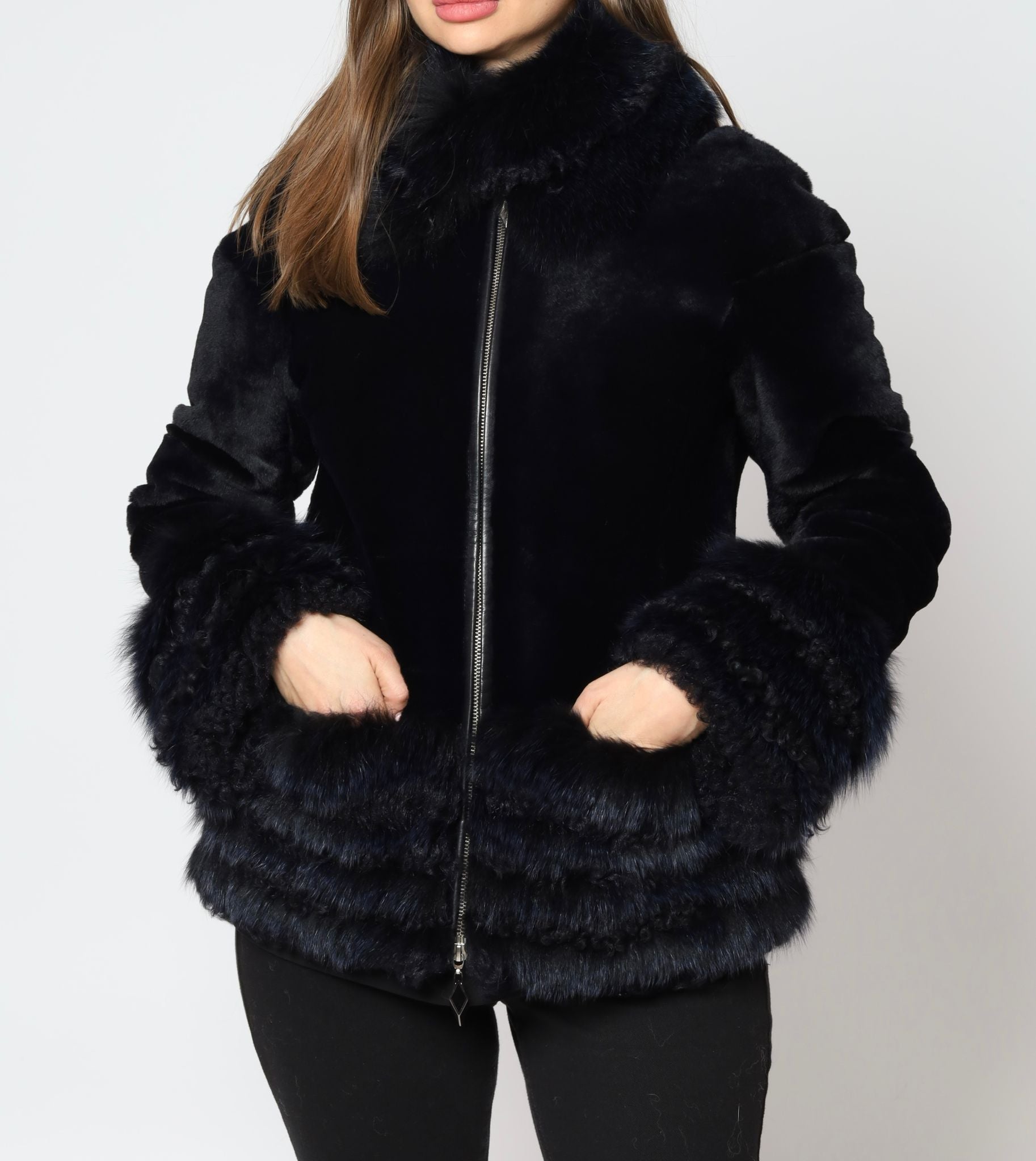 Kangaroo Jacket With Fox Collar And Sleeves